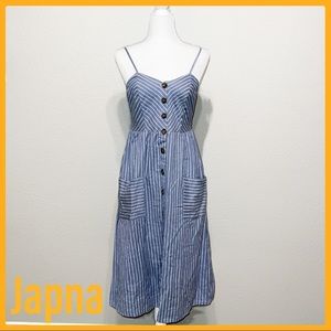 Japna - Striped Dress - Adjustable Straps - Size Medium